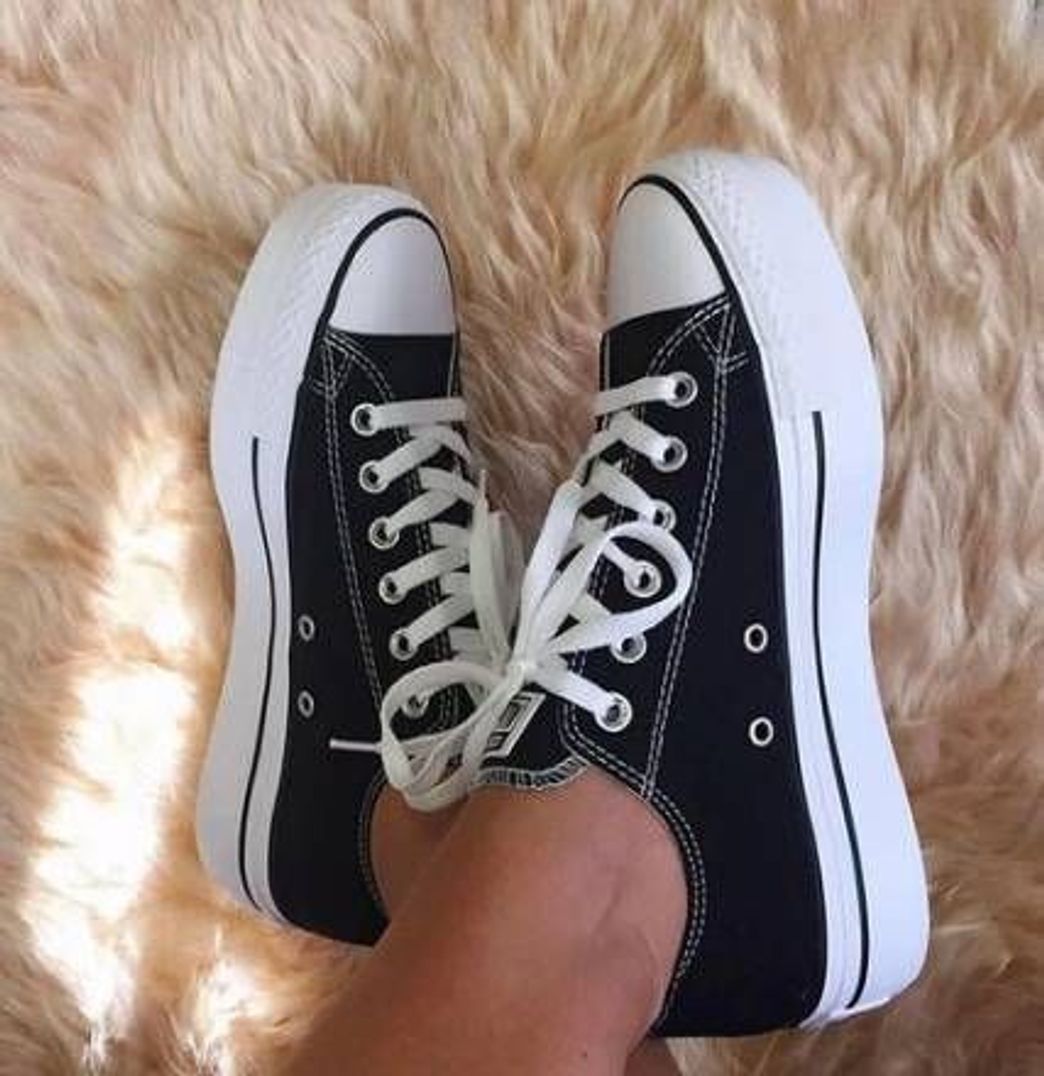 Fashion Tênis converse all star preto plataforma