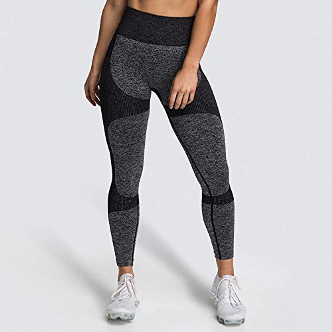 Fashion Mallas Mujeres De Cintura Alta   Fitness Legging Feminina Gym Workout Leggings Running Active Elastic Sportswear Leggins Sin Costuras Mujeres Joggers M Black