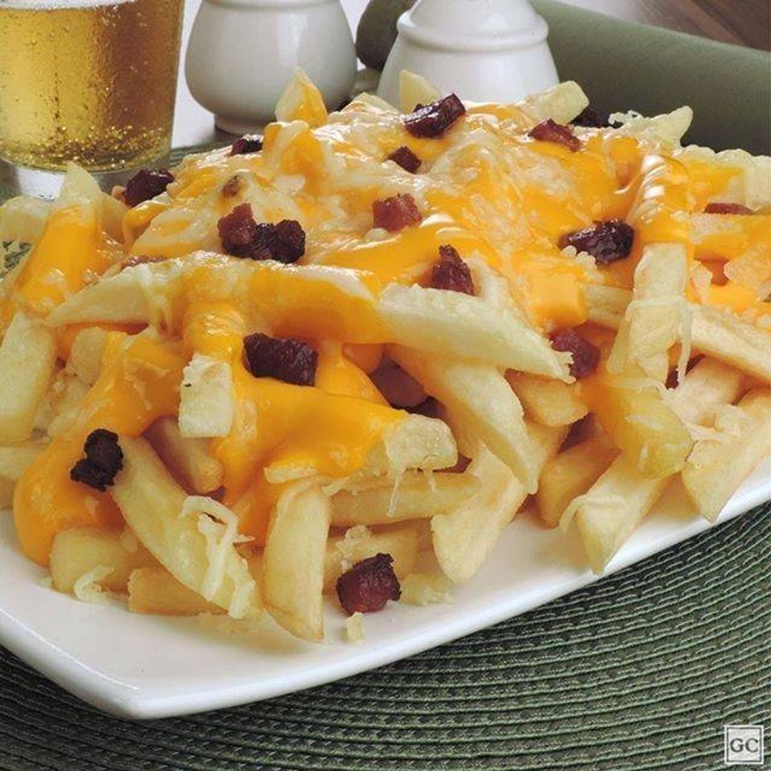 Moda Batata frita com cheddar e bacon