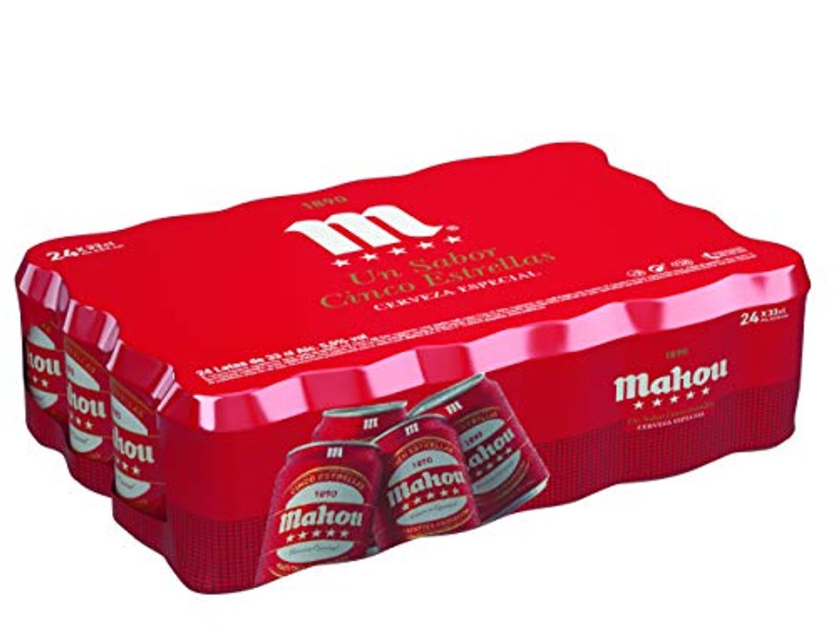 Product Mahou 5 Estrellas Cerveza - Paquete de 24 x 330 ml -