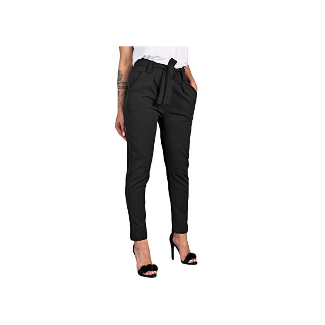 Social HOSD Pantalones de Mujer 2019 Pantalones de Cintura Alta para Mujer Pantalones elásticos de Cintura elástica Pantalones Casuales Pantalones de Verano para Mujer Pantalones de Talla Grande