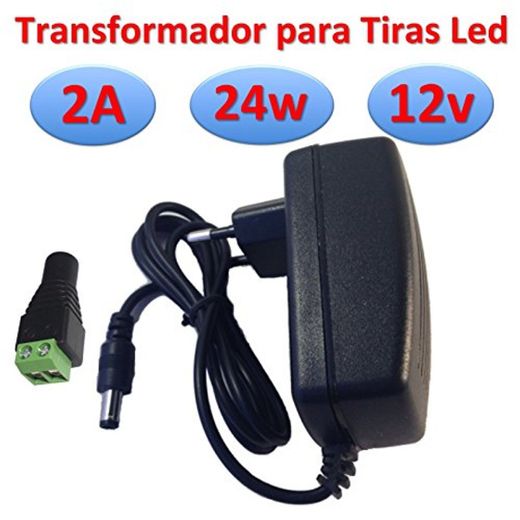 Ahorraluz Transformador 12v DC 2A 24w Alimentador para Tiras Led Fuente de