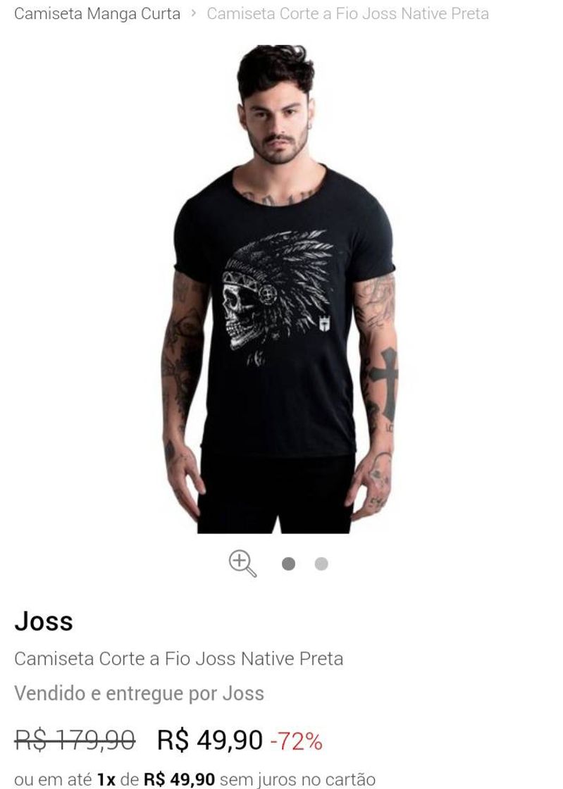 Fashion Camiseta Corte a Fio Joss Native Preta - Compre Agora | Dafiti Brasil