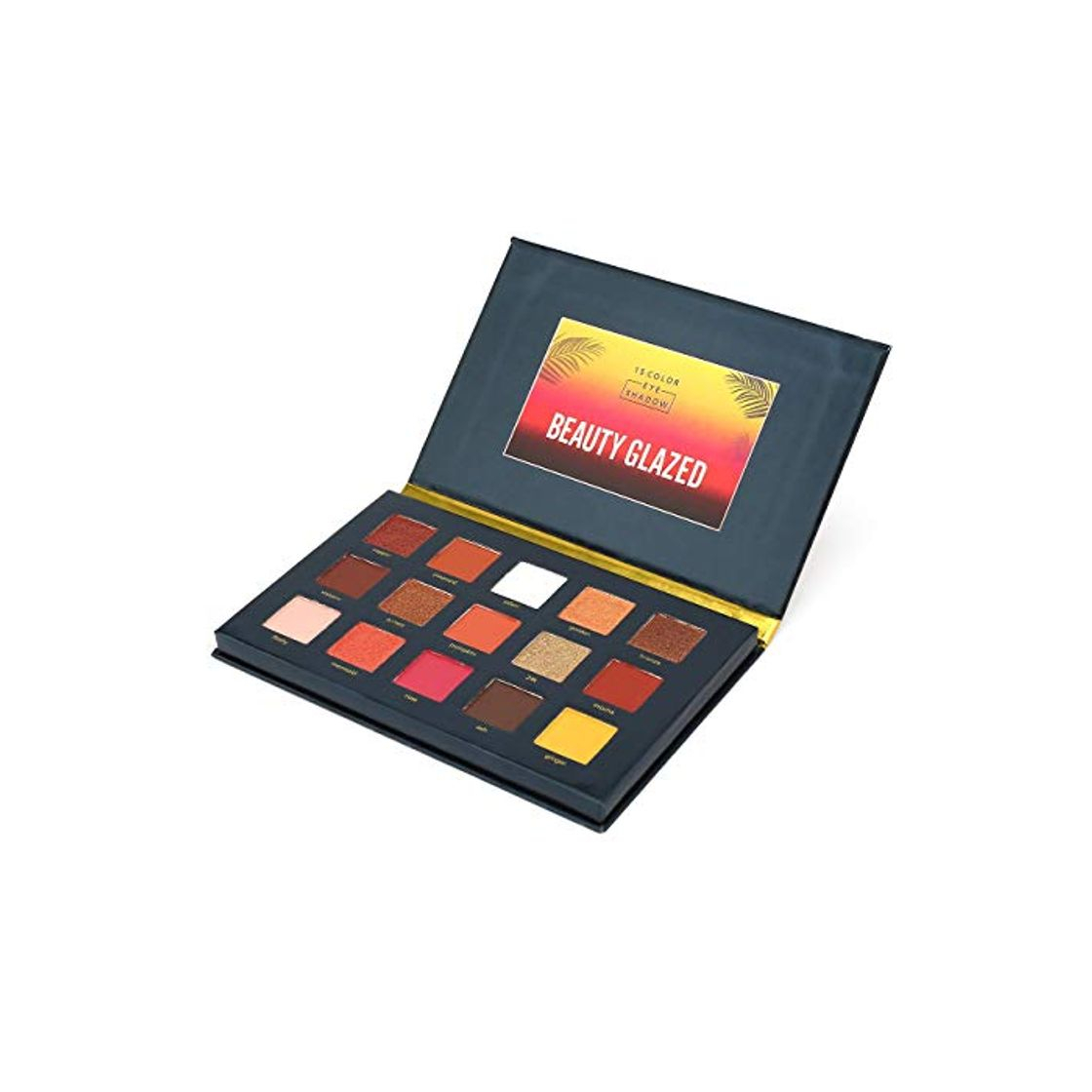 Product BELLEZA GLAZADO 15 colores de sombra de ojos en polvo Sombra de ojos Paleta Sunset Cosmetics