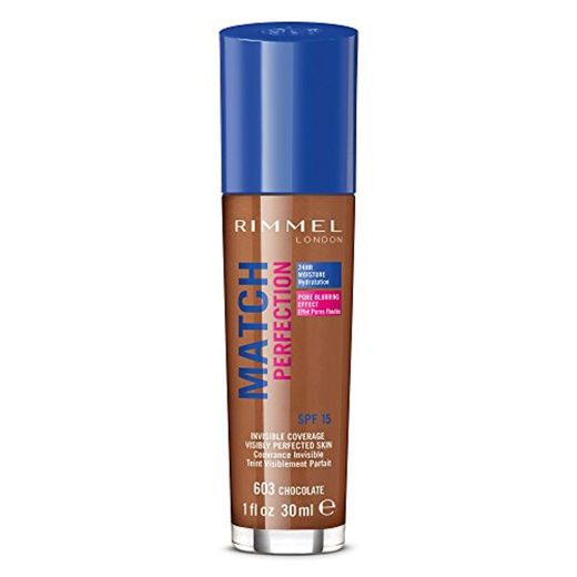 Rimmel London Match Perfection Foundation Base de Maquillaje Tono 603 Chocolate