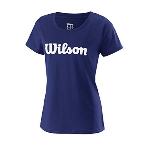 Wilson Mujer, W UWII SCRIPT TECH TEE, Camiseta de tenis manga corta,