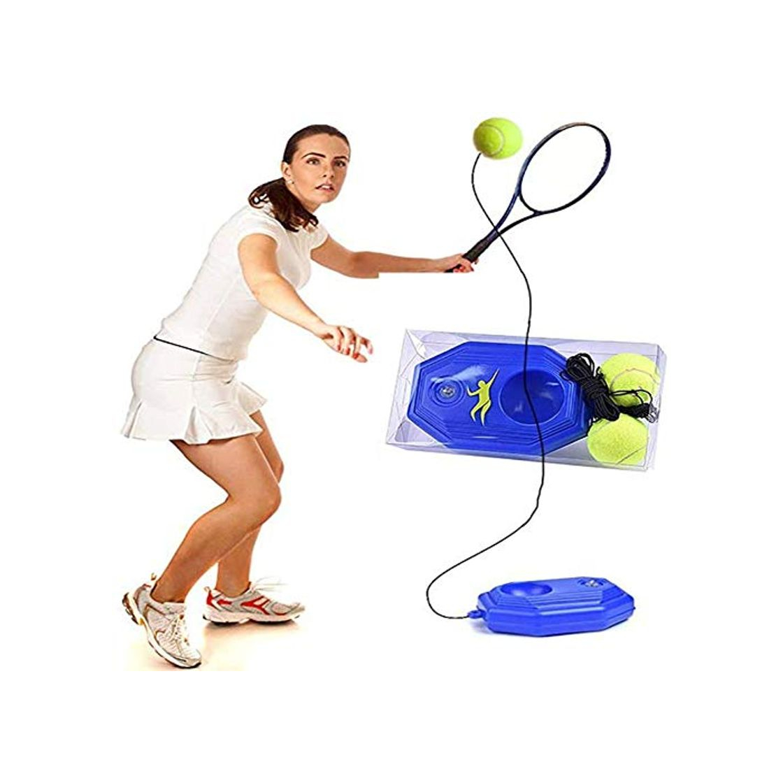 Product hmkazm Herramienta de Entrenamiento de Tenis, Entrenador de Tenis en Solitario, Herramienta