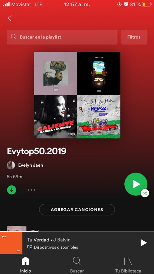 Canción MI PLAY LIST SPOTIFY