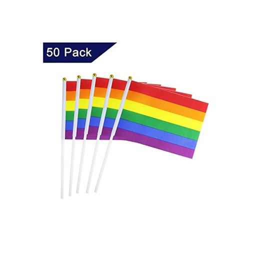 SUNREEK Rainbow Pride Bandera de palitos Gay