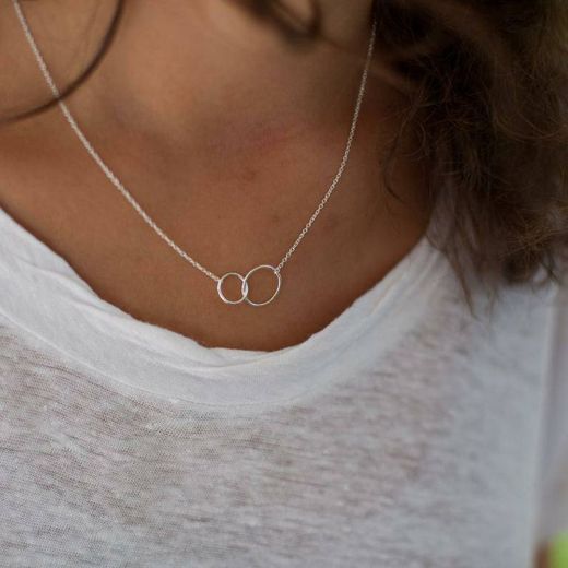 
Two Entwined Tiny Circles necklace in Sterling Silver 