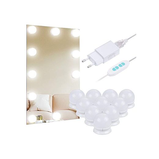 Anpro Luces LED Kit de Espejo con 10 Bombillas regulables