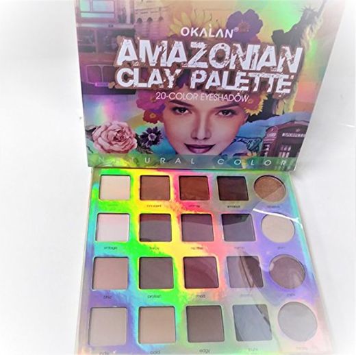 Okalan Maquillaje de arcilla amazónica paleta de 20 colores Eyesharow