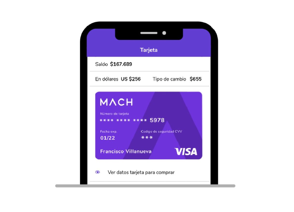 App MACH-Tarjeta prepago internacional gratis y sin comisiones