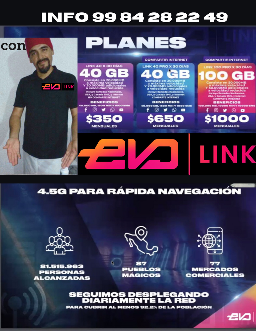 Product Evo link telefonía 📲 E Internet 🌐 En Mexico🇲🇽