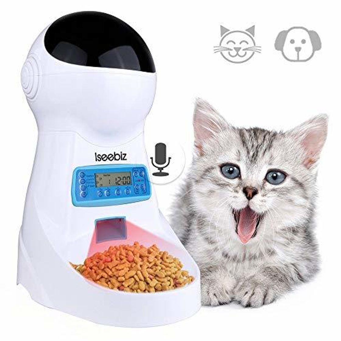 Product Comedero Automatico Gatos Iseebiz 3 Litro Comedero Perro Tiene 4 Comidas con