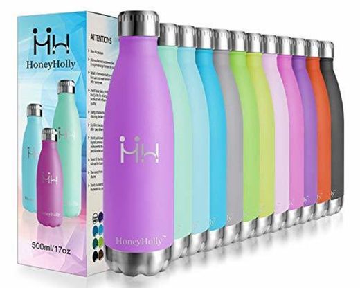 HoneyHolly Botella de Agua Acero Inoxidable 350/500/650/750ml