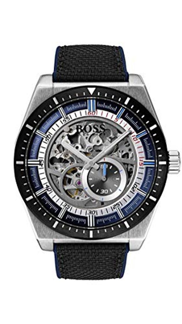 Social Hugo Boss Reloj Esqueleto para Hombre de Automático con Correa en Cuero