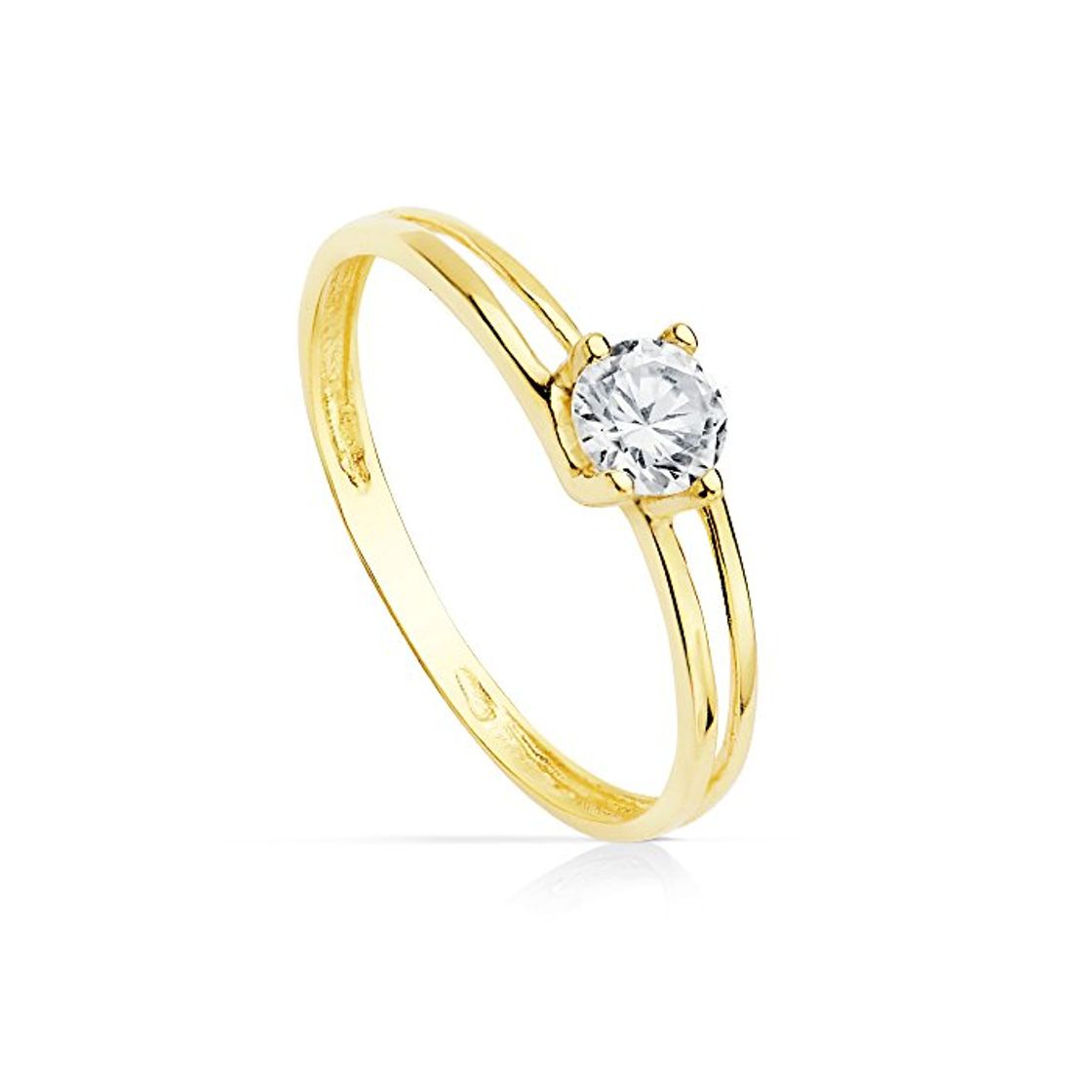 Social Solitario de Compromiso Mujer Oro Amarillo 18 kilates Anillo Joya Verona