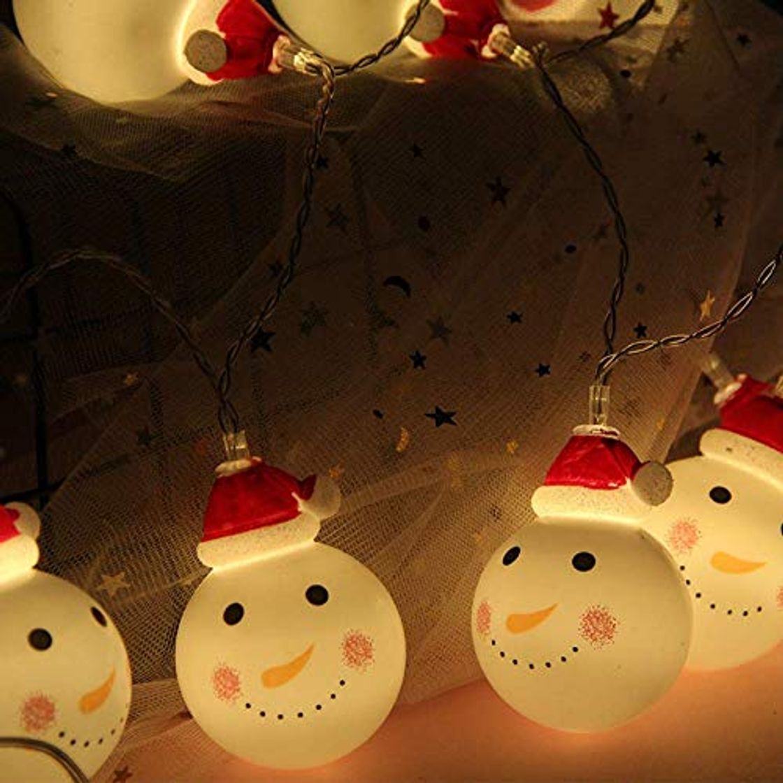 Producto Christmas LED Snowman Light String Cadena De Luz De Modelado De Faros