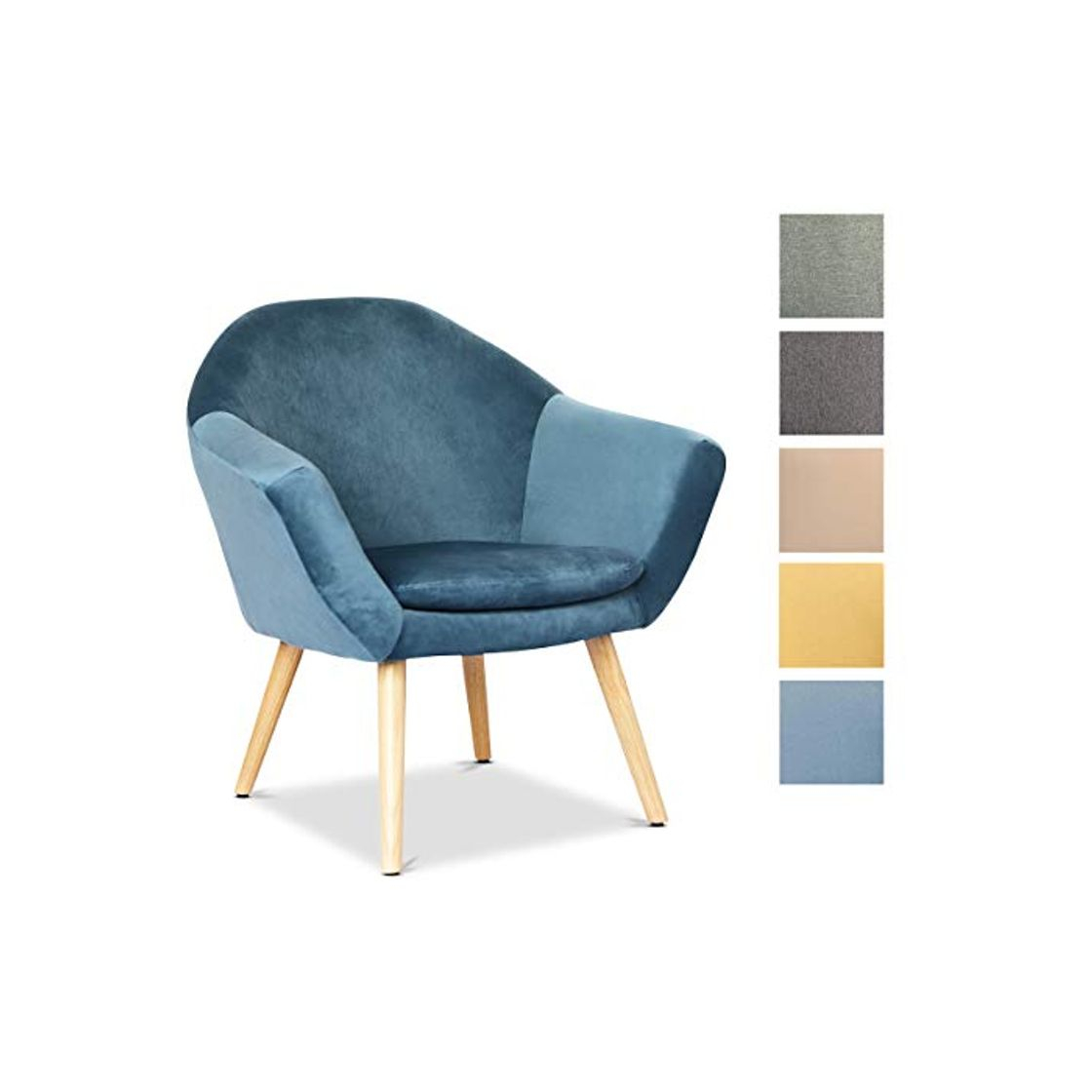 Social Mc Haus NAVIAN - Sillón Nórdico Escandinavo de color Azul Perla