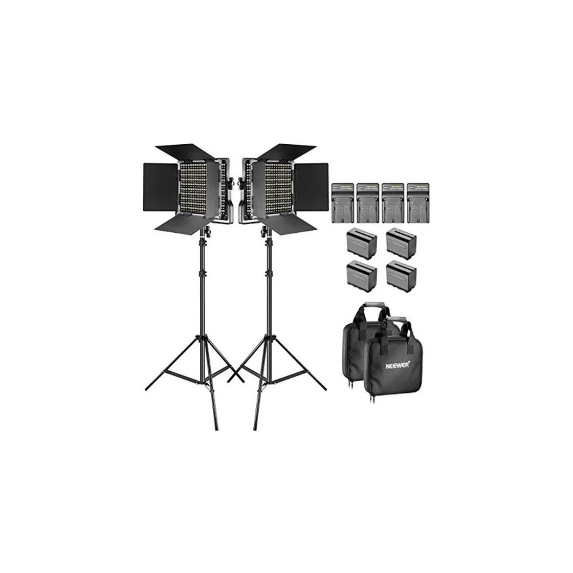 Social Neewer 660 LED Luz bicolor ajustable con soporte en U y Barndoor