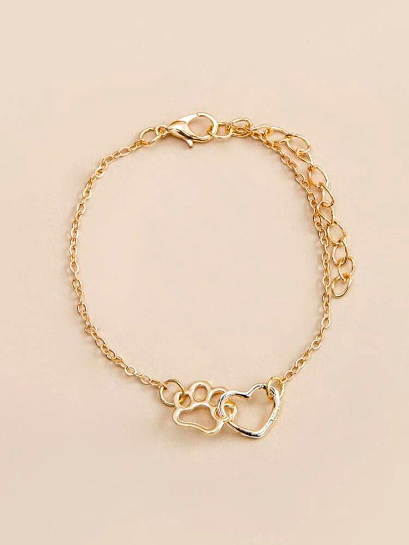 Social Pulsera De Cadena Con Corazón Con Abertura

