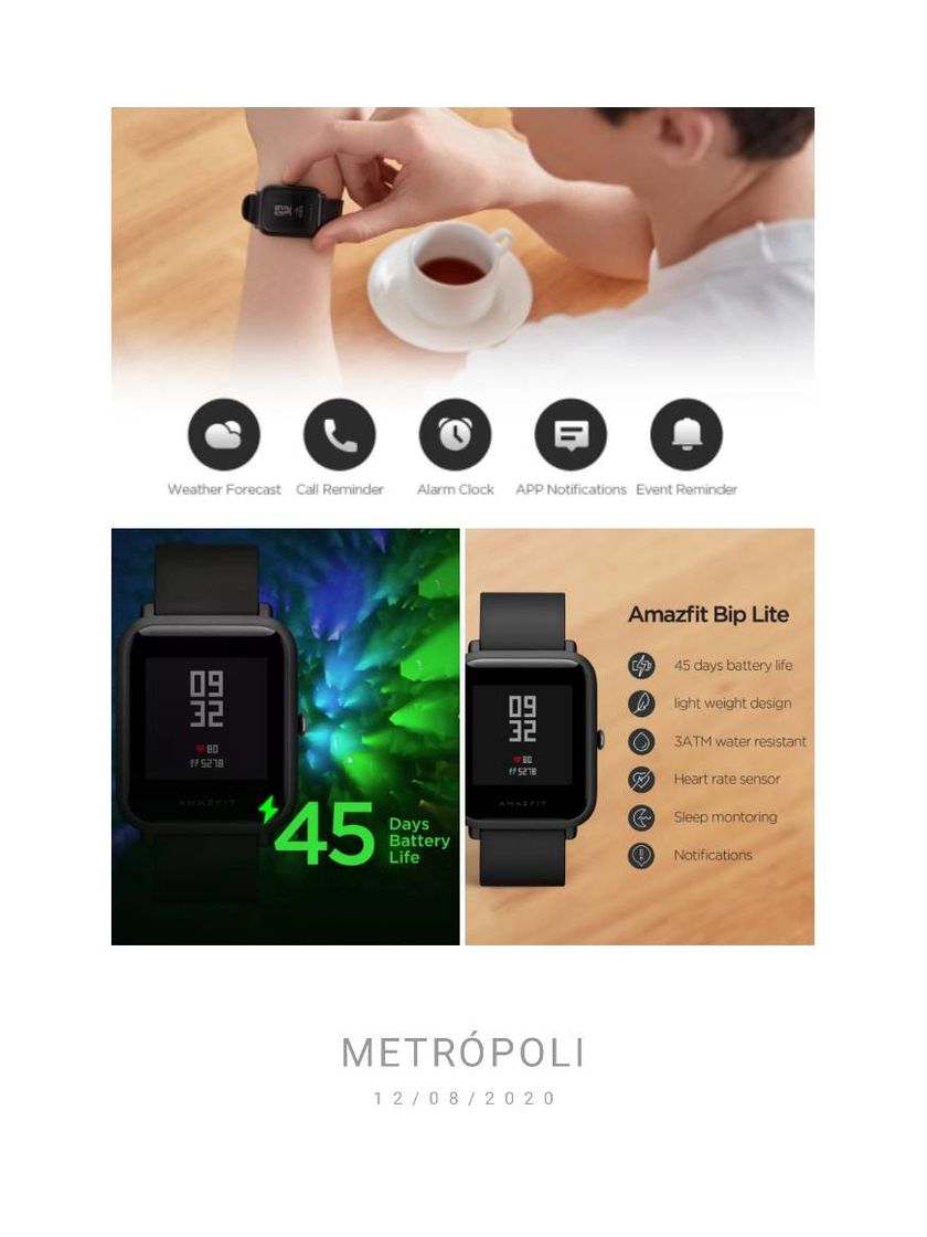 In Stock Global Version Amazfit Bip Lite Smart Watch 45-Day
