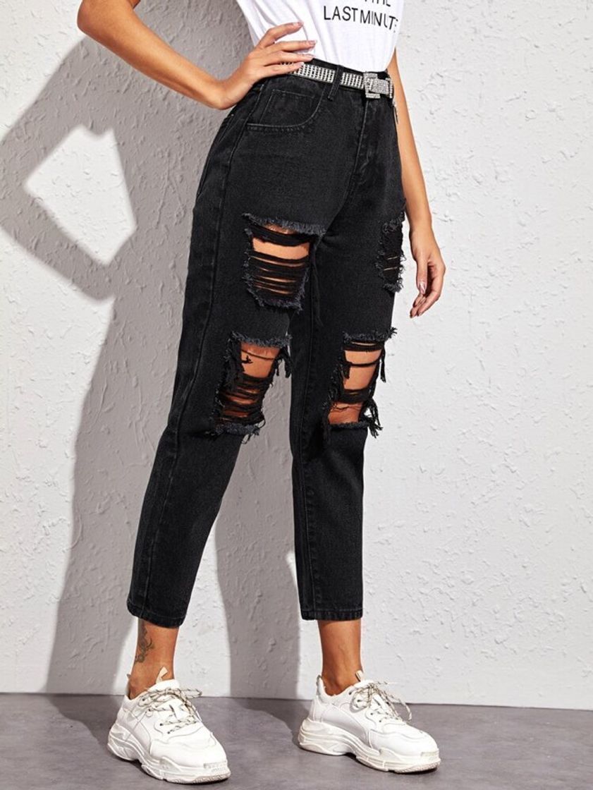 Fashion Distressed Ankle-Cut Boyfriend Jeans | SHEIN USA