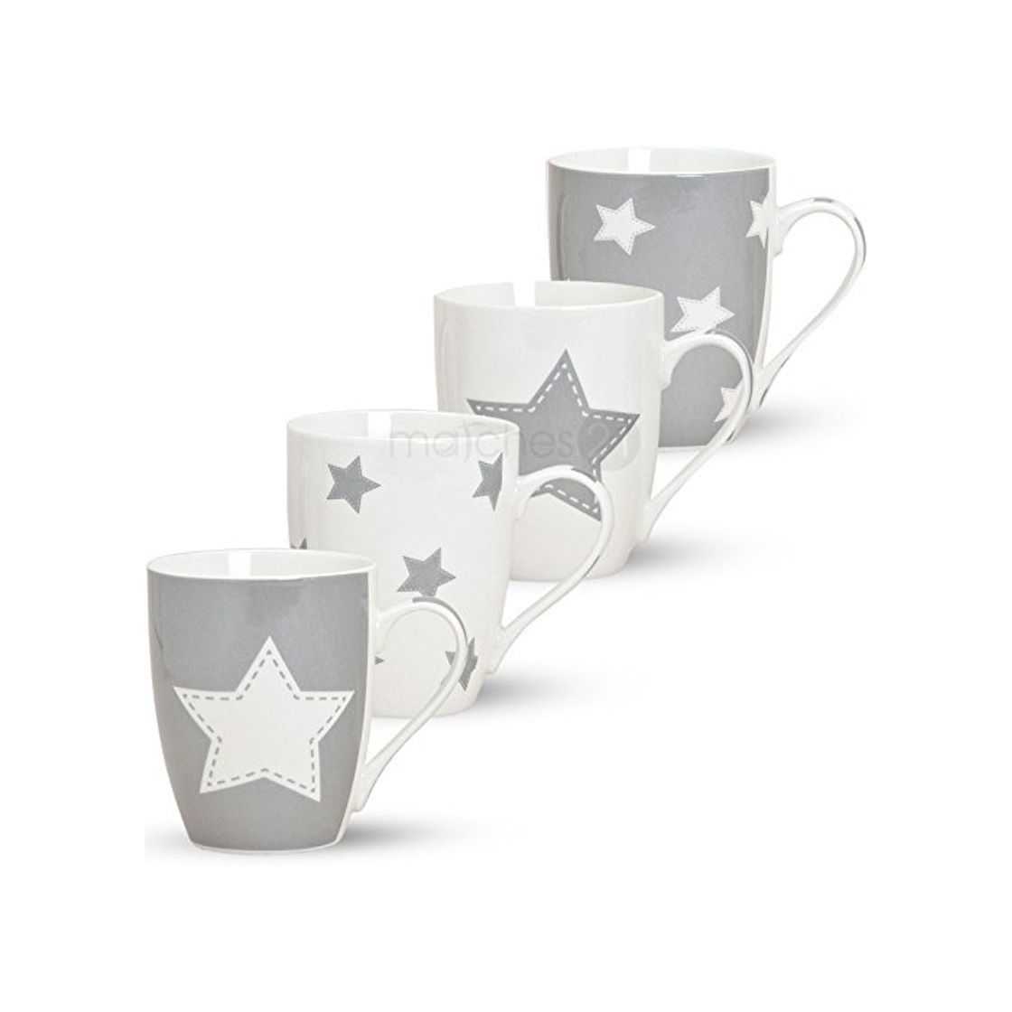 Product matches21 - Tazas de café, diseño de estrellas 4 modelos surtidos de