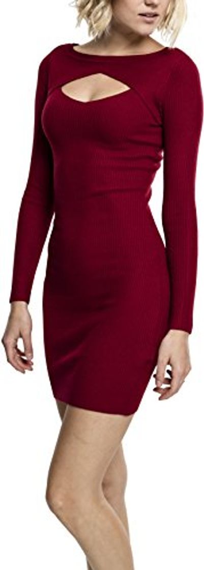 Social Urban Classics Ladies Cut out Dress Vestido, Rojo