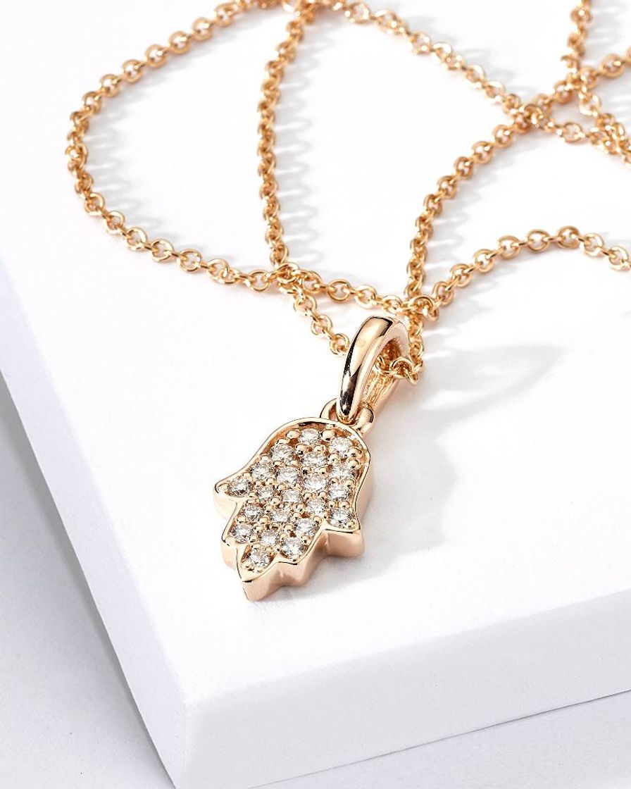 Product Colgante hamsa diamante en oro amarillo 