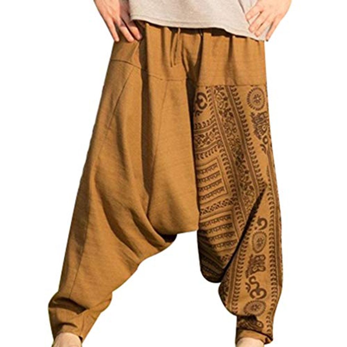 Producto WEIMEITE Hombres Baggy Harem Pantalones Festival Hippie Boho Harem Desert Pantalones Hombres Casual Pantalones Sueltos Ropa Masculina