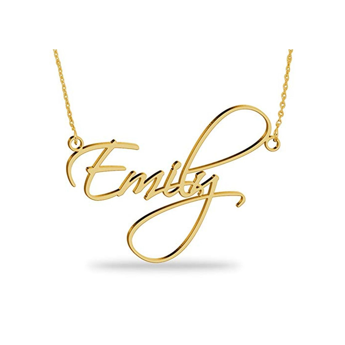 Social JoelleJewelryDesign Collar con Nombre Personalizados Plata de Ley chapada en Oro 18k Joya para Mujer Regalo para Familia Novia Cumpleaño Cadena Ajustable