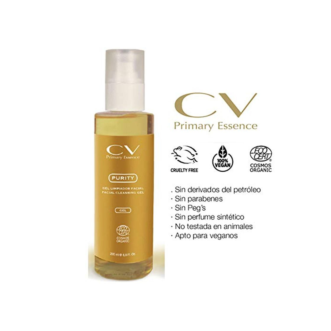 Product Gel limpiador facial Purity de CV Primary Essence 200 ml