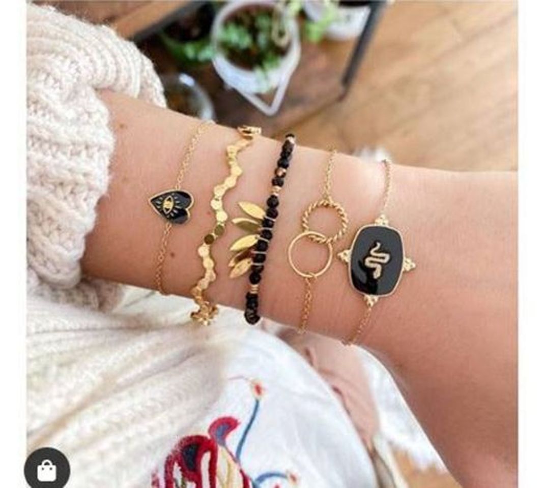 Producto Kit pulseiras preto e Dourado