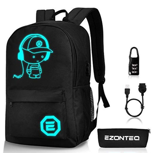 Horsky Bolso ligera de escuela con Impermeable Amortiguar los choques Bolso noctilucente