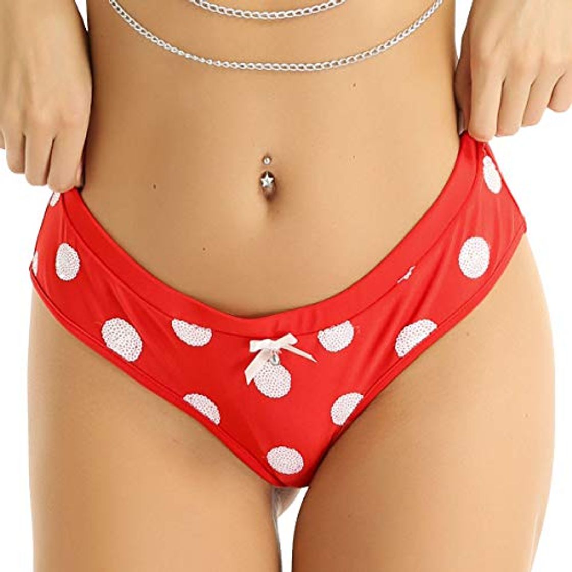 Producto inlzdz Braguitas de Navidad Mujer Chica Bragas Rojo Retro a Lunares Cintura