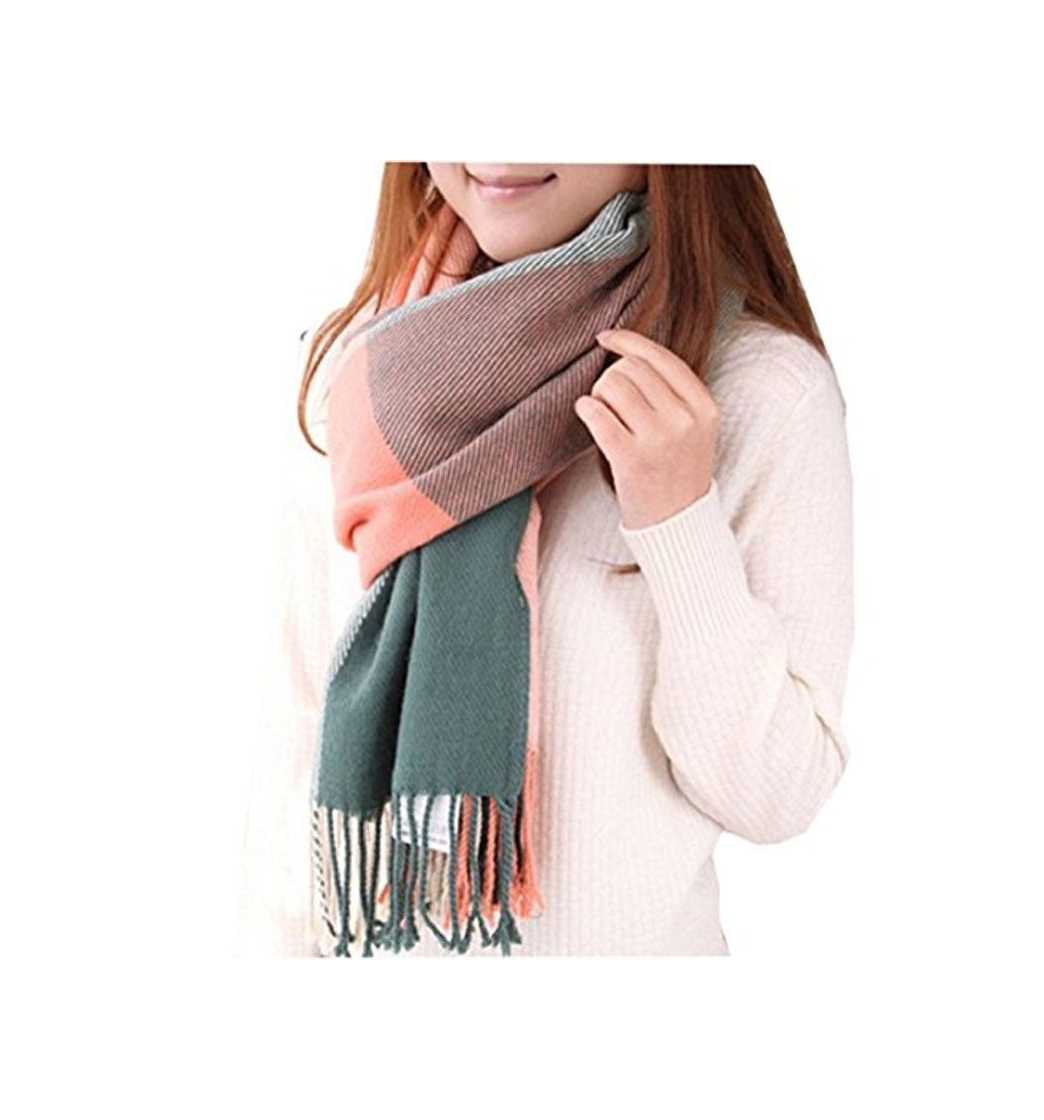 Social heekpek Mujeres caliente Mantas Cozy Pashmina bufanda larga tartán enrejado mantón