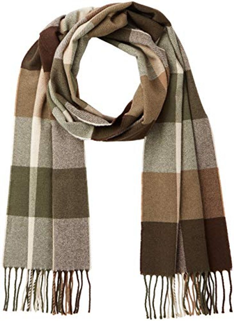 Moda GANT D2. Multi Check Wool Scarf Bufanda, Marrón