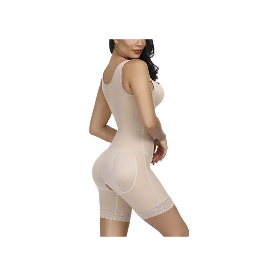 Moda FeelinGirl Mujer Faja Reductora con Cinta Ajustable Corsé Bustier Ajustable Cremallera Shapewear