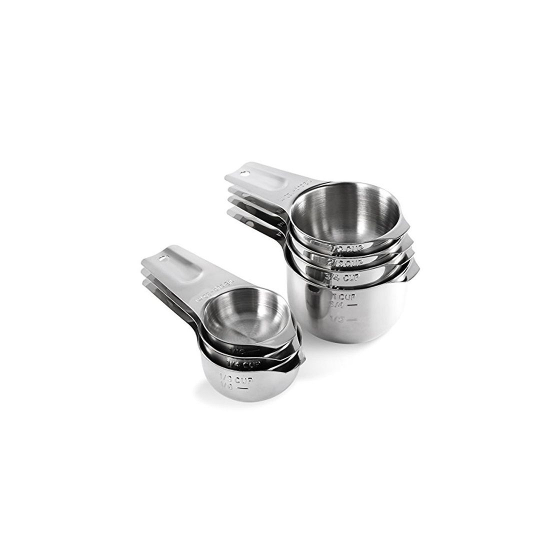 Beauty U-Taste Tazas Medidoras Set 7 Piezas Acero Inoxidable 18/8 Tazas de Medir