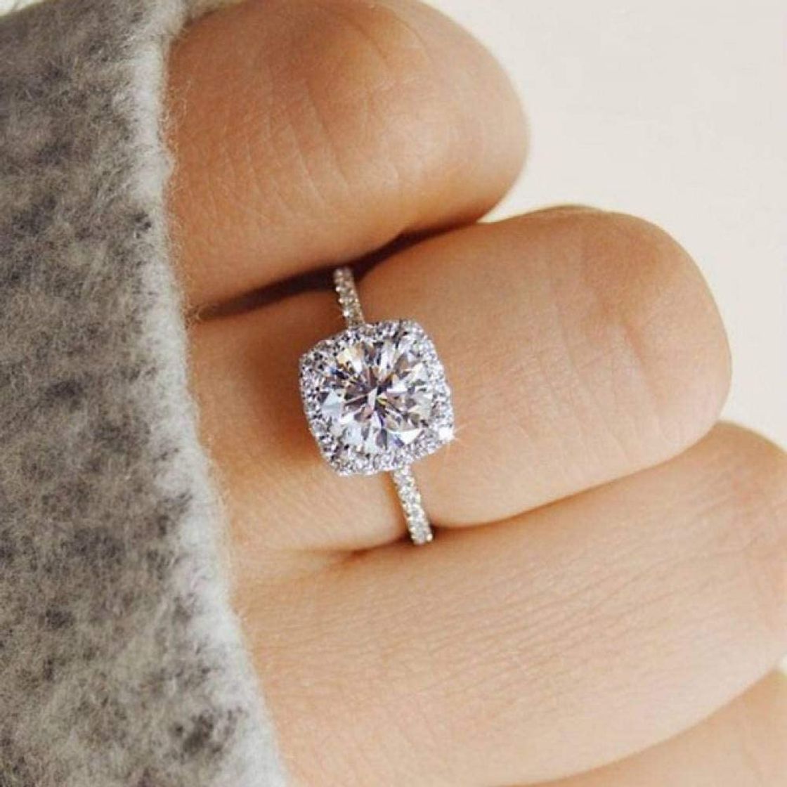 Social WZYMNJZ Boda Nupcial Anillos De Compromiso para Las Mujeres De Plata De