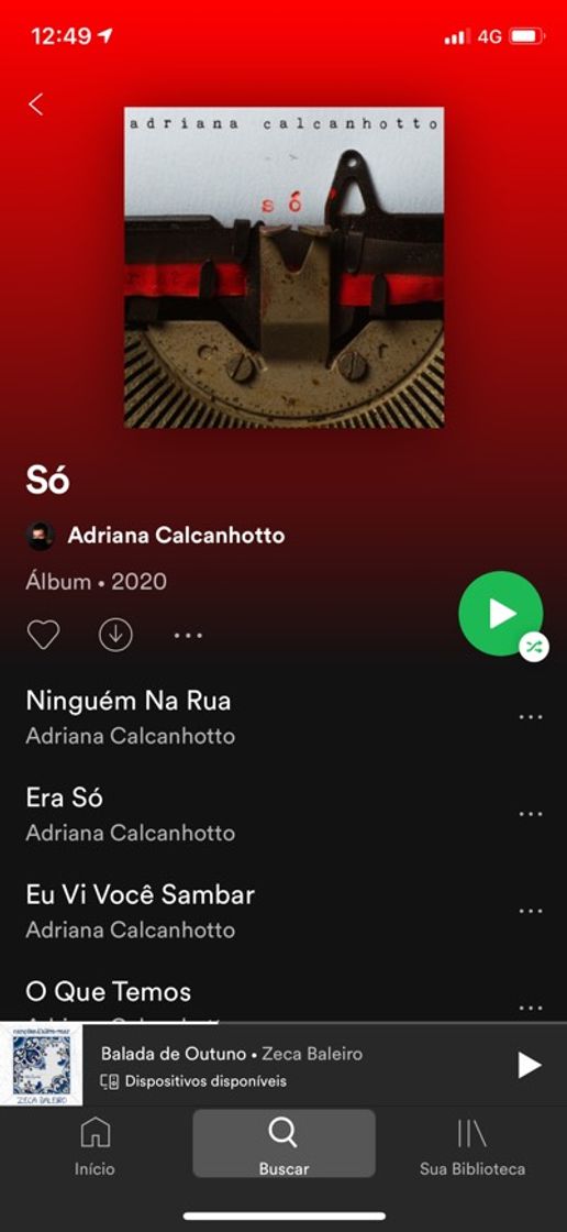 Canción Adriana Calcanhotto – Só