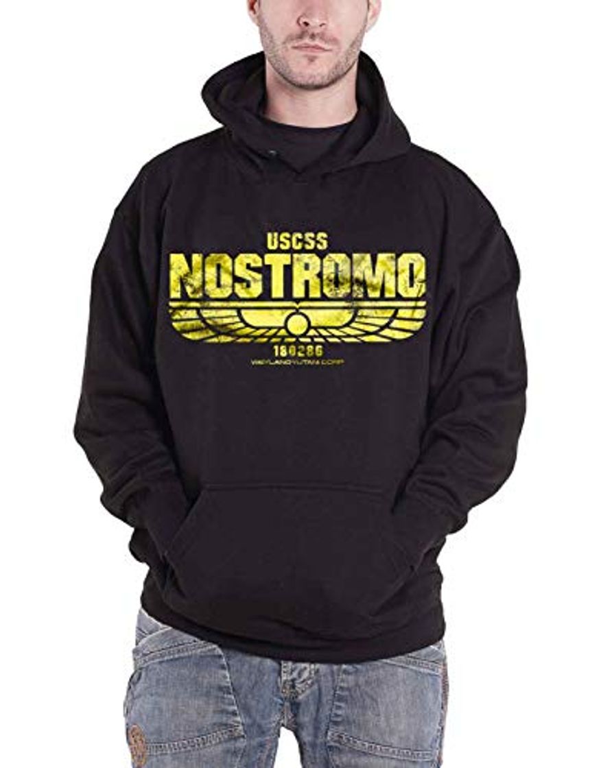 Fashion Aliens Sudadera con Capucha Oficial USCSS Nostromo Negro Negro