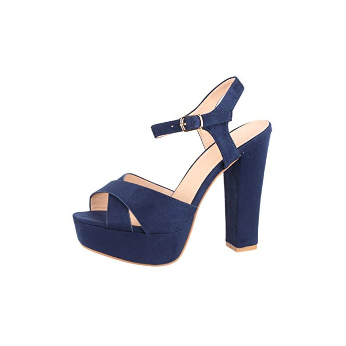 Social Elara Zapato de Tacón con Plataforma para Mujer Punta Abierta High Heels