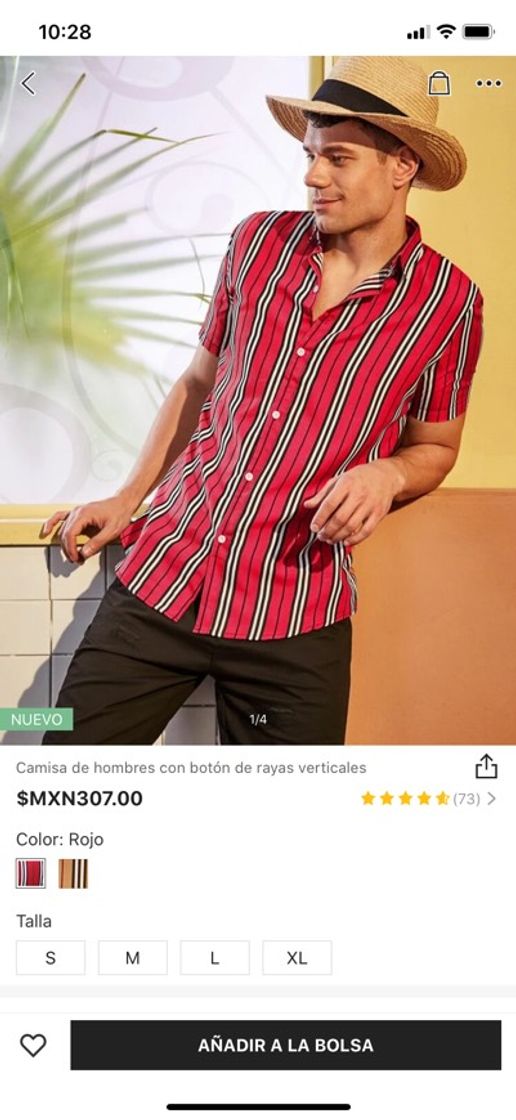 Moda Camisa roja de rayas