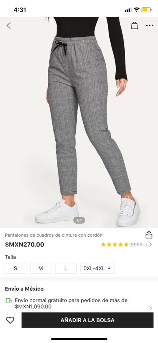 Fashion Pantalon gris a cuadros