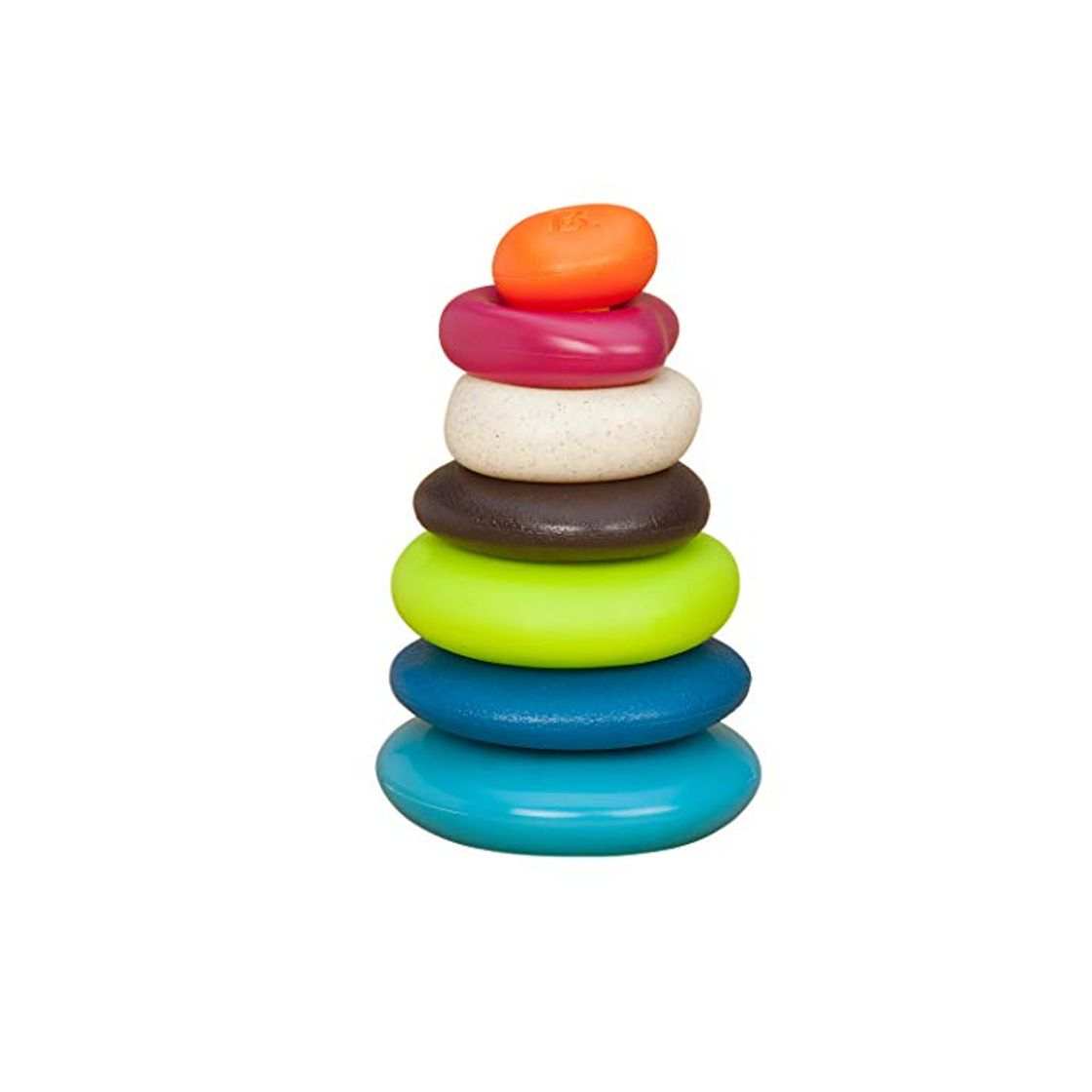 Product B. toys – Skipping Stones – Aros apilables texturizados – Clásico juego