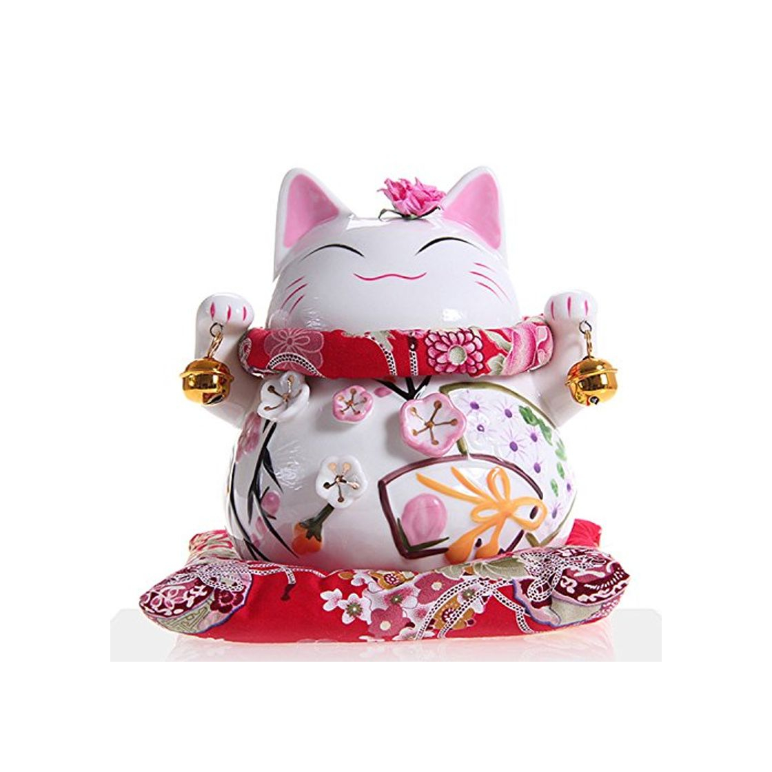 Producto Maneki Neko - afortunado japonés del gato de porcelana con dos campanas