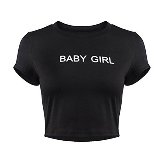 OULII Camiseta de Manga Corta con Estampado Baby Girl para Mujeres Talla